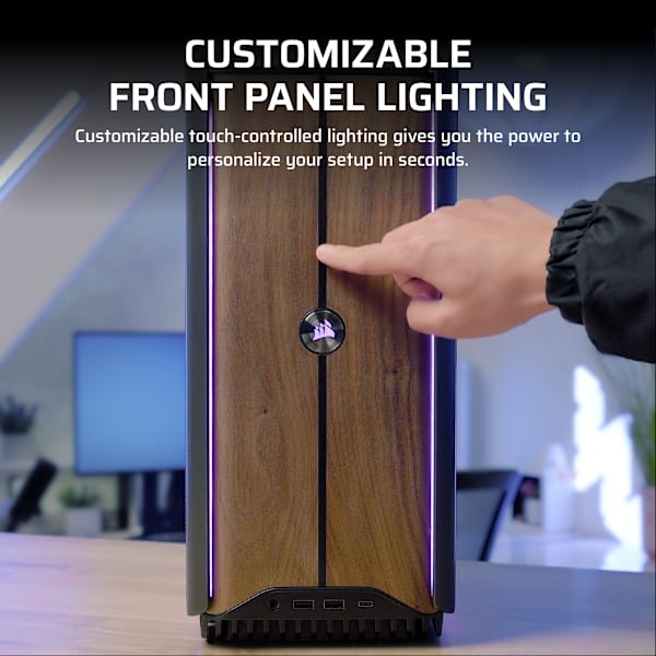 CORSAIR ONE i500 PC – Wood Dark: Intel Core i9-14900F, GeForce RTX 5070, 32GB DDR5, 1TB M.2 SSD, Win11 Home
