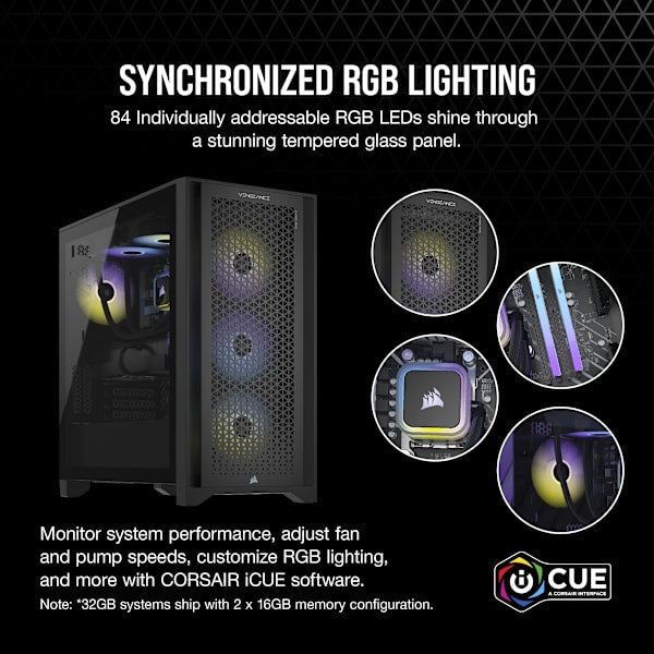 VENGEANCE i7500 Gaming PC: Intel Core i5-14600K, NVIDIA RTX 4070 Super, 32GB DDR5 6000MT/s Memory, 1TB NVMe SSD (Certified Refurbished)