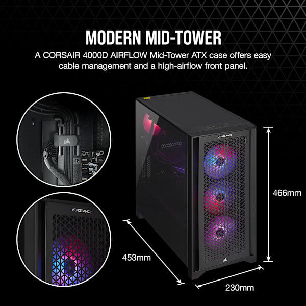 VENGEANCE i7500 Gaming PC: Intel Core i5-14600K, NVIDIA RTX 4070 Super, 32GB DDR5 6000MT/s Memory, 1TB NVMe SSD (Certified Refurbished)