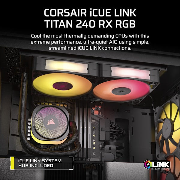 iCUE LINK TITAN 240 RX RGB AIO Liquid CPU Cooler (Refurbished)
