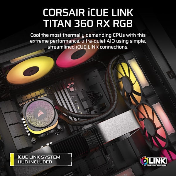iCUE LINK TITAN 360 RX RGB AIO Liquid CPU Cooler (Refurbished)