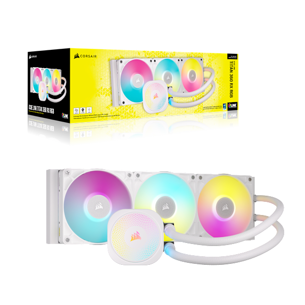 iCUE LINK TITAN 360 RX RGB AIO Liquid CPU Cooler - White (Refurbished)