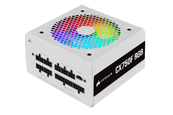 CX Series™ CX750F RGB White — 750 Watt 80 Plus® Bronze Certified Fully Modular RGB White PSU (Refurbished)