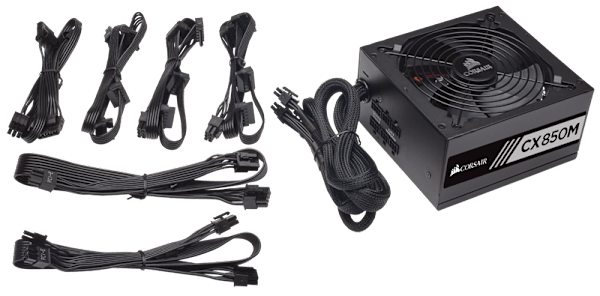CX Series™ Modular CX850M ATX Power Supply — 850 Watt 80 PLUS® Bronze Certified Modular PSU (NA) (Refurbished)