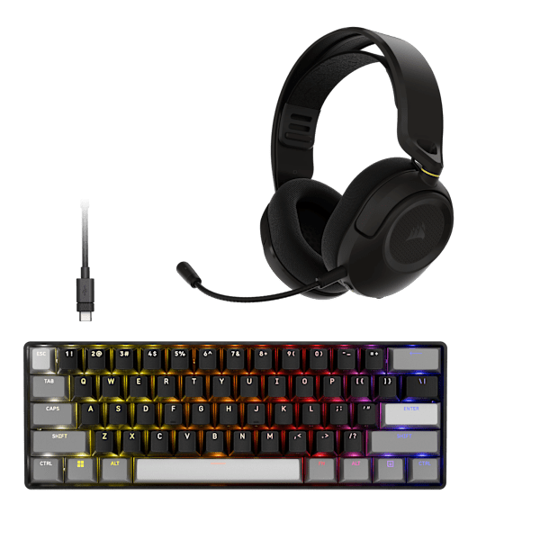CLIPPER PRO MINI 60 Hall Effect Keyboard and HS35 v3 Wireless Headset Gaming Bundle