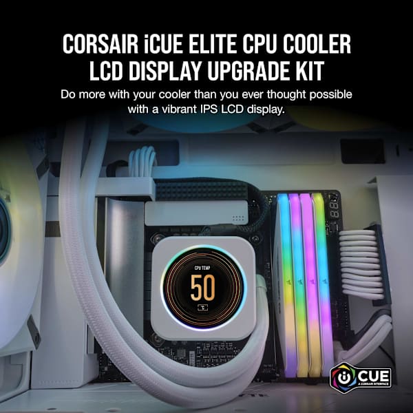 iCUE ELITE CPU Cooler LCD Display Upgrade Kit - White (Refurbished)