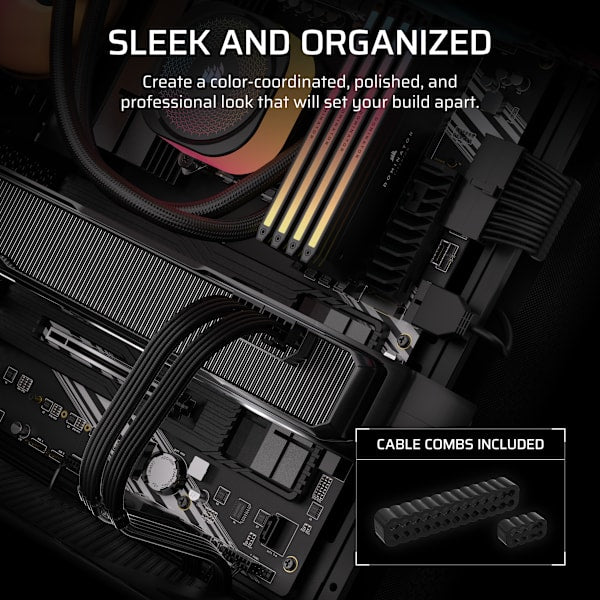 Elite Premium Individually Sleeved Type-5 PSU Cables Pro Kit - Black