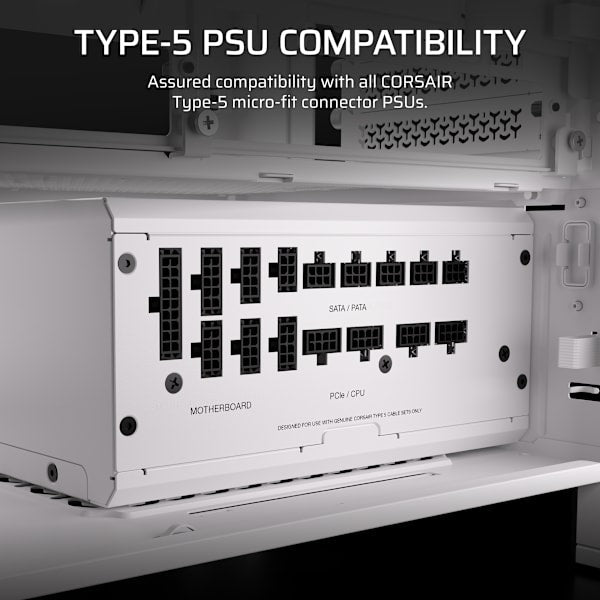 Elite Premium Individually Sleeved Type-5 PSU Cables Starter Kit - White