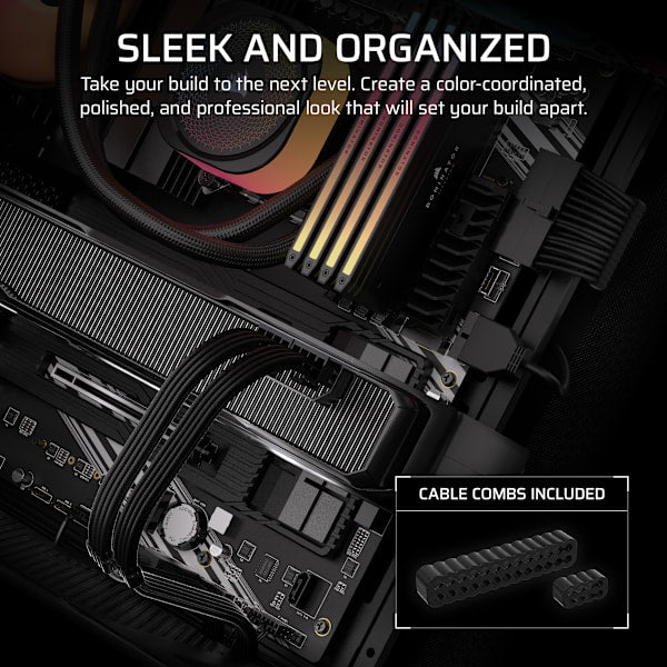 Elite Premium Individually Sleeved Type-4 PSU Cables Starter Kit - Black