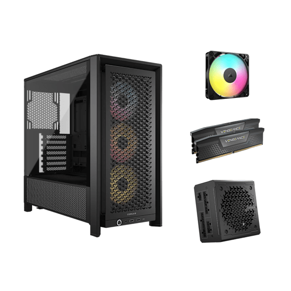 FRAME 4000D Case, 850W PSU, RS120 ARGB 120mm Fan, and Vengeance DDR5 32GB 6000MT/s CL30 Bundle