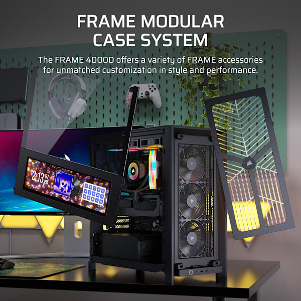 FRAME 4000D WOOD RS Modular Mid-Tower PC Case - Black/Walnut
