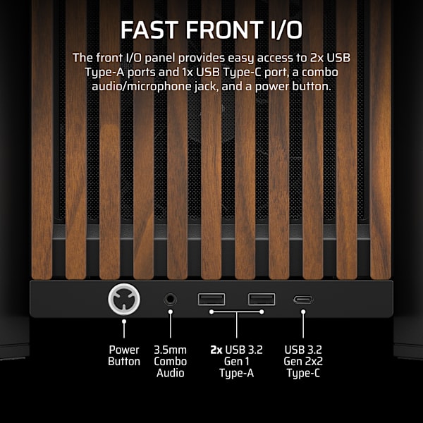 FRAME 4000D WOOD RS Modular Mid-Tower PC Case - Black/Walnut