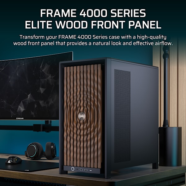 FRAME 4000 Series ELITE WOOD Front Panel - Black/Walnut