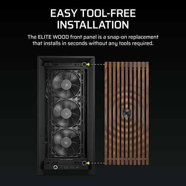 FRAME 4000 Series ELITE WOOD Front Panel - Black/Walnut