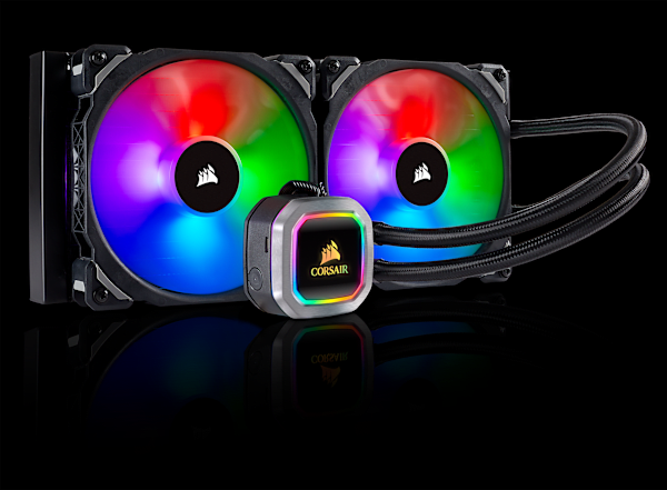 Corsair Hydro Series, H115i RGB PLATINUM, 280mm Radiator, Dual 140mm PWM fans, Liquid CPU Cooler,refurbish