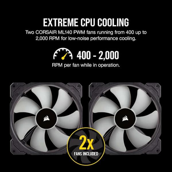CORSAIR iCUE H115i RGB PRO XT,280mm Radiator,Dual 140mm PWM Fans,Software Control,Liquid CPU Cooler, Refurbished
