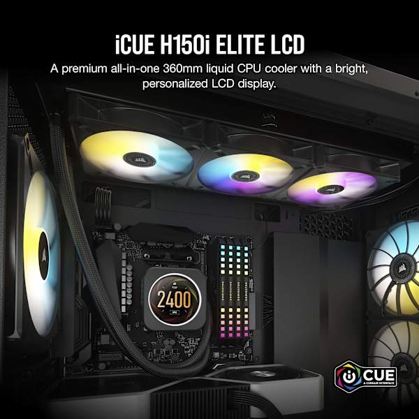 iCUE H150i ELITE LCD Display Liquid CPU Cooler (Refurbished)