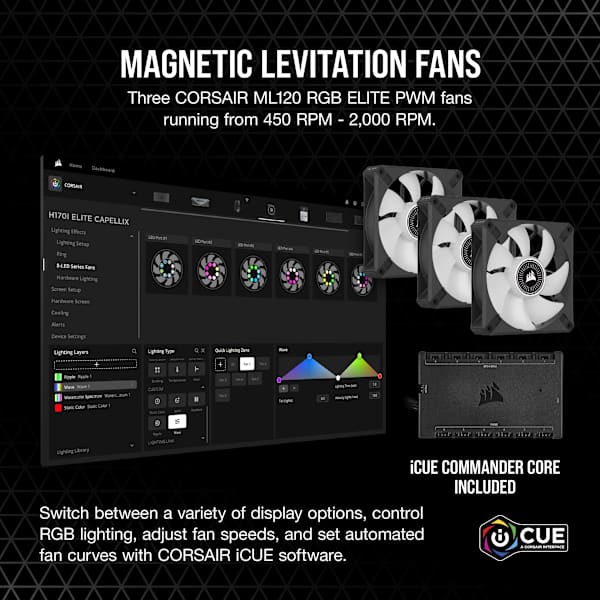 iCUE H150i ELITE LCD Display Liquid CPU Cooler (Refurbished)