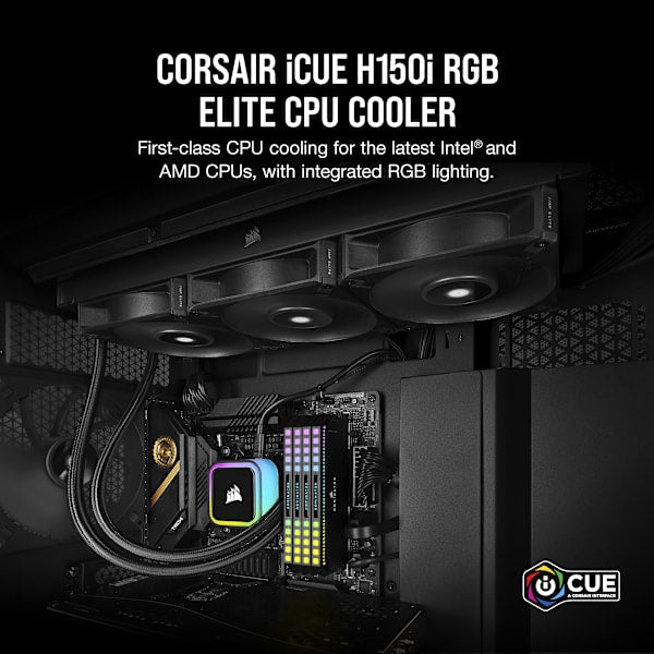 iCUE H150i RGB ELITE Liquid CPU Cooler (Certified Refurbished)