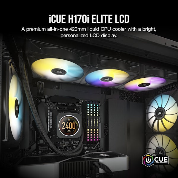 iCUE H170i ELITE LCD Display Liquid CPU Cooler (Certified Refurbished)