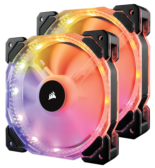 HD140 RGB LED High Performance 140mm PWM Fan — Twin Pack with Controller (Refurbished)