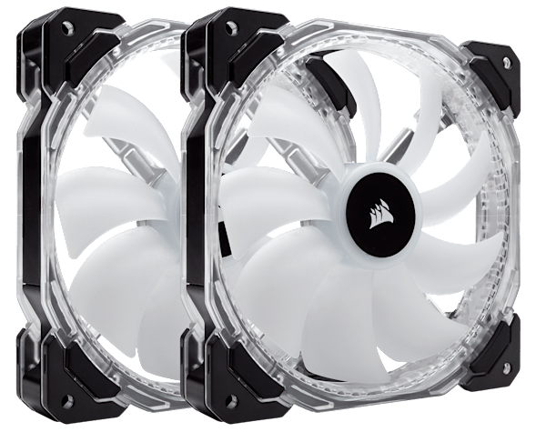 HD140 RGB LED High Performance 140mm PWM Fan — Twin Pack with Controller (Refurbished)