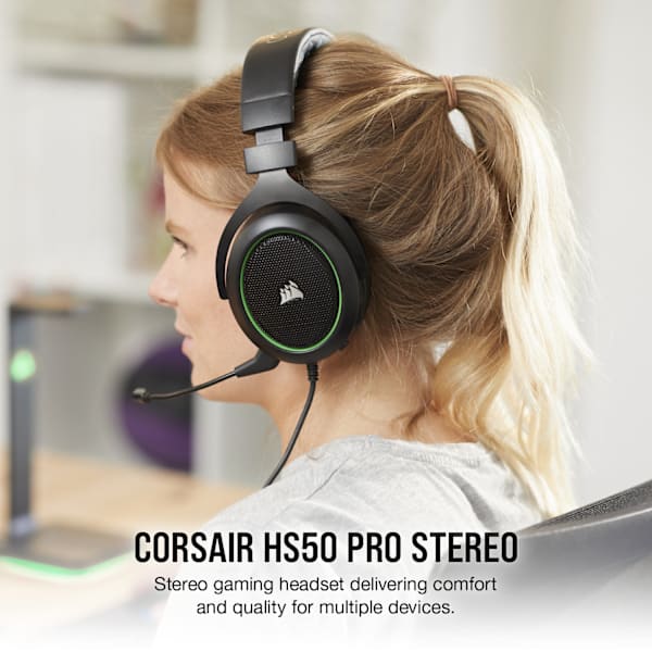 HS50 PRO STEREO Gaming Headset — Green