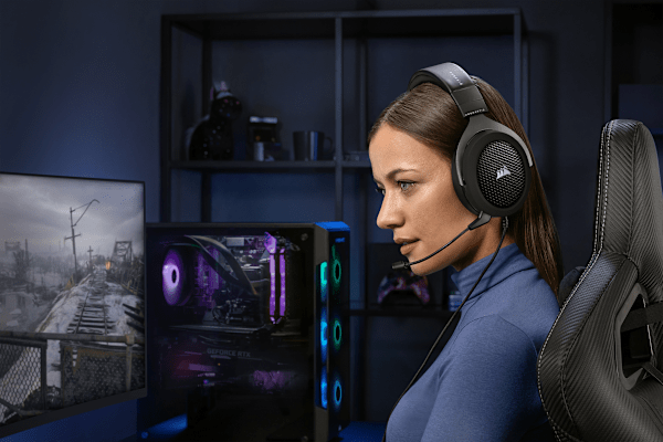 HS60 HAPTIC Stereo Gaming Headset with Haptic Bass — Carbon (Refurbished)