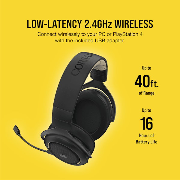 HS70 PRO WIRELESS Gaming Headset — Cream, Refurbished