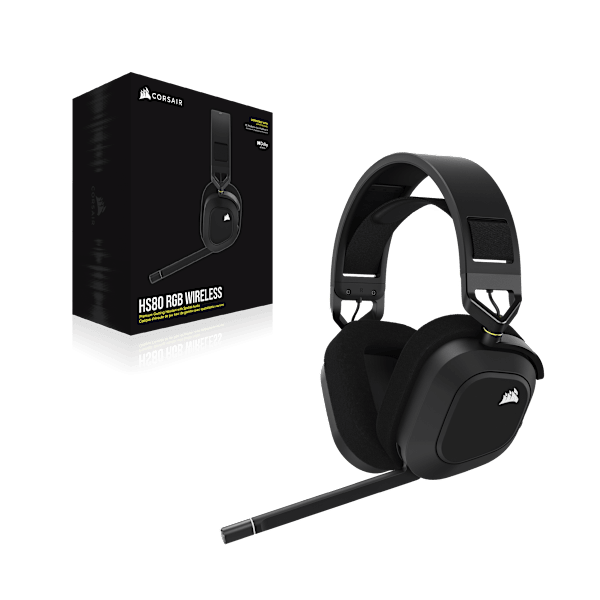 HS80 RGB WIRELESS Premium Gaming Headset with Spatial Audio — Carbon (Revival Series)