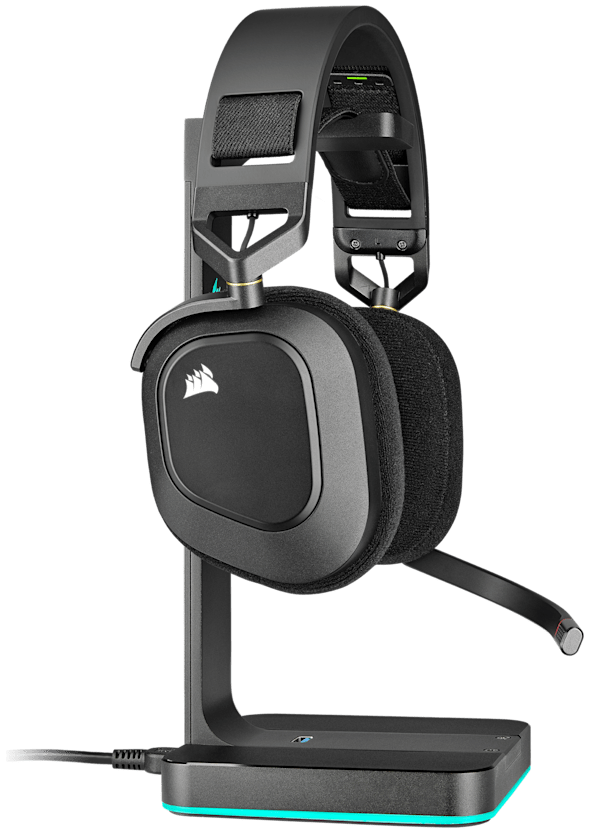 HS80 RGB WIRELESS Premium Gaming Headset with Spatial Audio — Carbon (Revival Series)