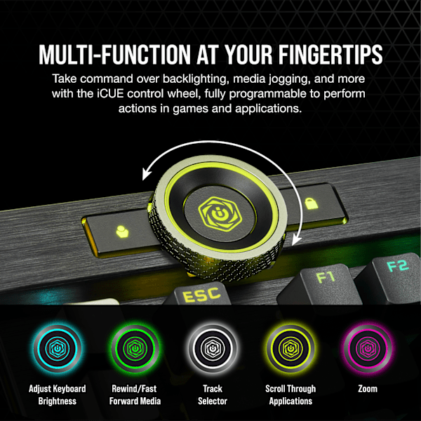 K100 RGB Mechanical Gaming Keyboard — CHERRY® MX Speed — Black (Refurbished)