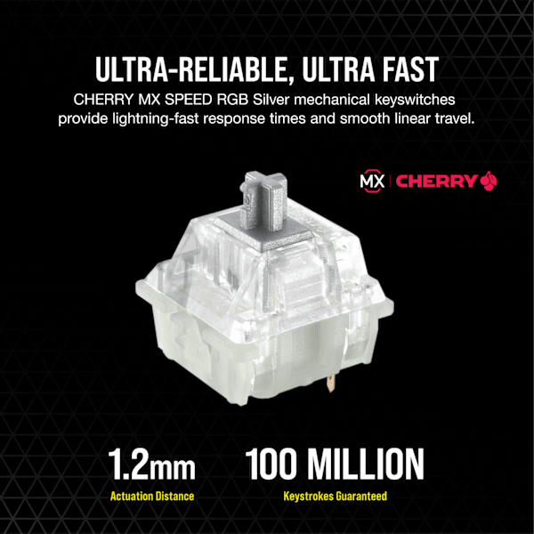 K100 RGB Mechanical Gaming Keyboard — CHERRY® MX Speed — Black (Refurbished)