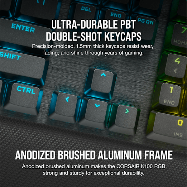 K100 RGB Optical-Mechanical Gaming Keyboard — CORSAIR OPX Switch — Black (Refurbished)