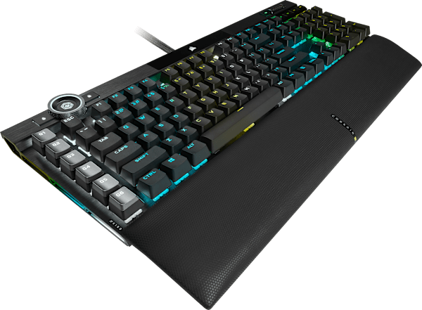 K100 RGB Optical-Mechanical Gaming Keyboard — CORSAIR OPX Switch — Black (Refurbished)