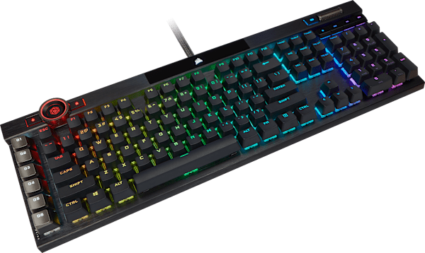 K100 RGB Optical-Mechanical Gaming Keyboard — CORSAIR OPX Switch — Black (Refurbished)