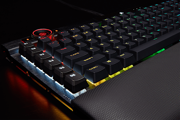 K100 RGB Optical-Mechanical Gaming Keyboard — CORSAIR OPX Switch — Black (Refurbished)