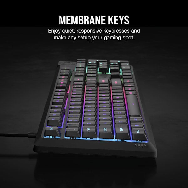 K55 CORE RGB Gaming Keyboard — Gray (Revival Series)
