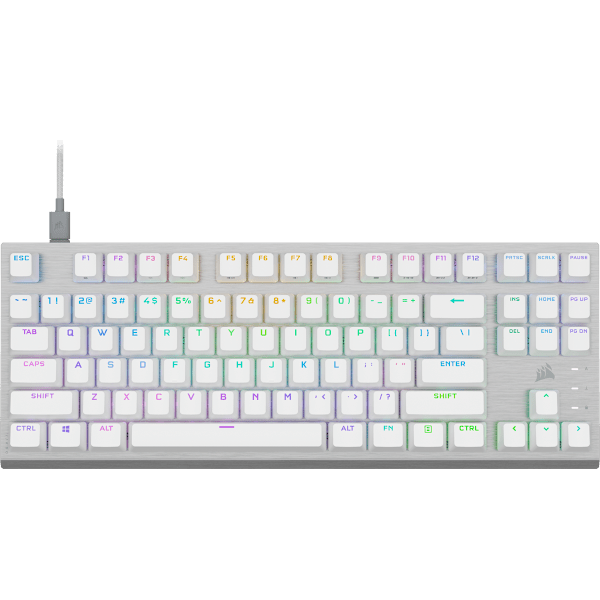 K60 PRO TKL RGB Tenkeyless Optical-Mechanical Gaming Keyboard - CORSAIR OPX Switch - White (Revival Series)