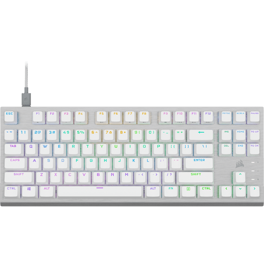 K60 PRO TKL RGB Tenkeyless Optical-Mechanical Gaming Keyboard - CORSAIR OPX Switch - White (Revival Series)