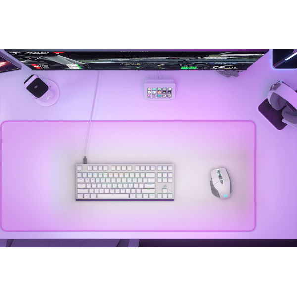 K60 PRO TKL RGB Tenkeyless Optical-Mechanical Gaming Keyboard - CORSAIR OPX Switch - White (Revival Series)