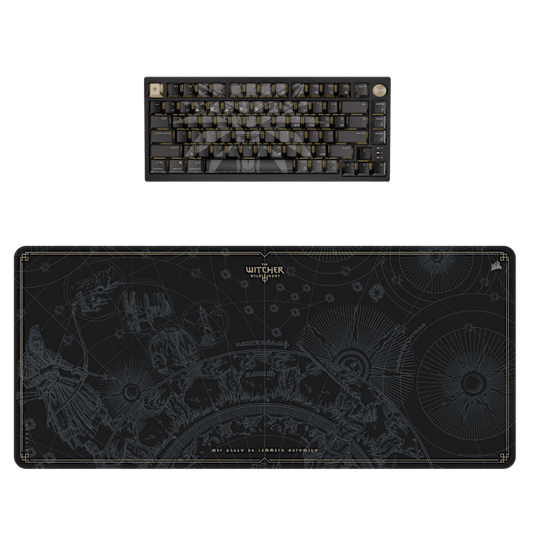 K65 Plus Keyboard and MM400 Mouse Pad CORSAIR x Witcher 3: Wild Hunt 10th Anniversary Edition