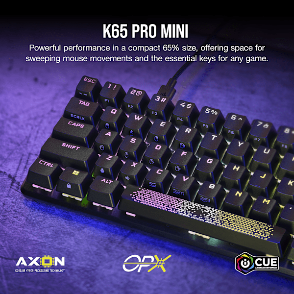 K65 PRO MINI RGB 65% Optical-Mechanical Gaming Keyboard (Certified Refurbished)