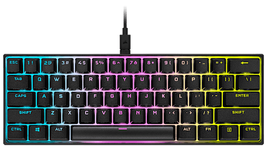 K65 RGB MINI 60% Mechanical Gaming Keyboard — CHERRY MX SILENT — Black (Refurbished)