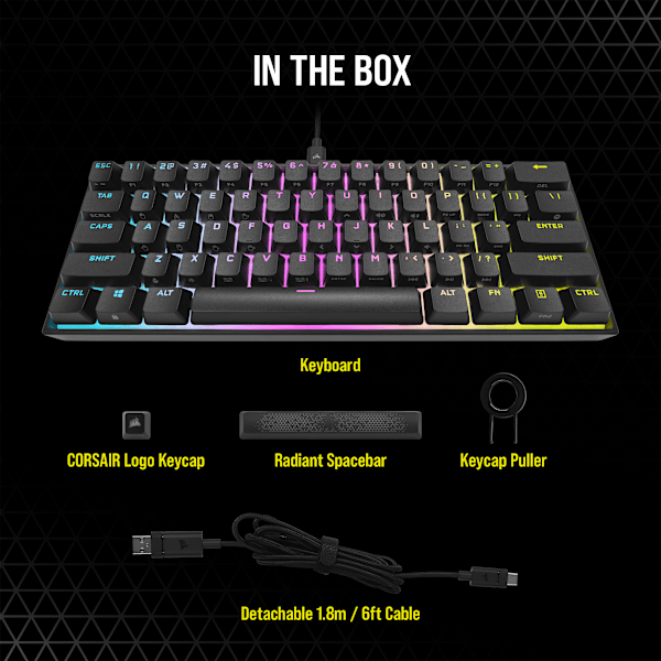 K65 RGB MINI 60% Mechanical Gaming Keyboard — CHERRY MX SPEED — Black (Refurbished)