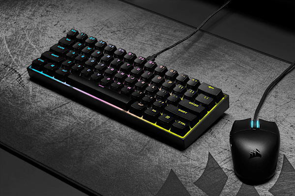 K65 RGB MINI 60% Mechanical Gaming Keyboard — CHERRY MX SILENT — Black (Refurbished)
