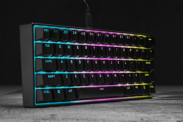 K65 RGB MINI 60% Mechanical Gaming Keyboard — CHERRY MX SILENT — Black (Refurbished)