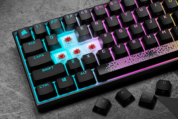 K65 RGB MINI 60% Mechanical Gaming Keyboard — CHERRY MX SILENT — Black