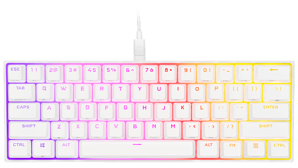 K65 RGB MINI 60% Mechanical Gaming Keyboard — CHERRY MX SPEED — White (Refurbished)