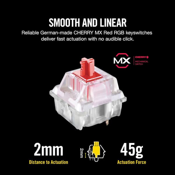 K68 RGB Mechanical Gaming Keyboard — CHERRY® MX Red (Refurbished)
